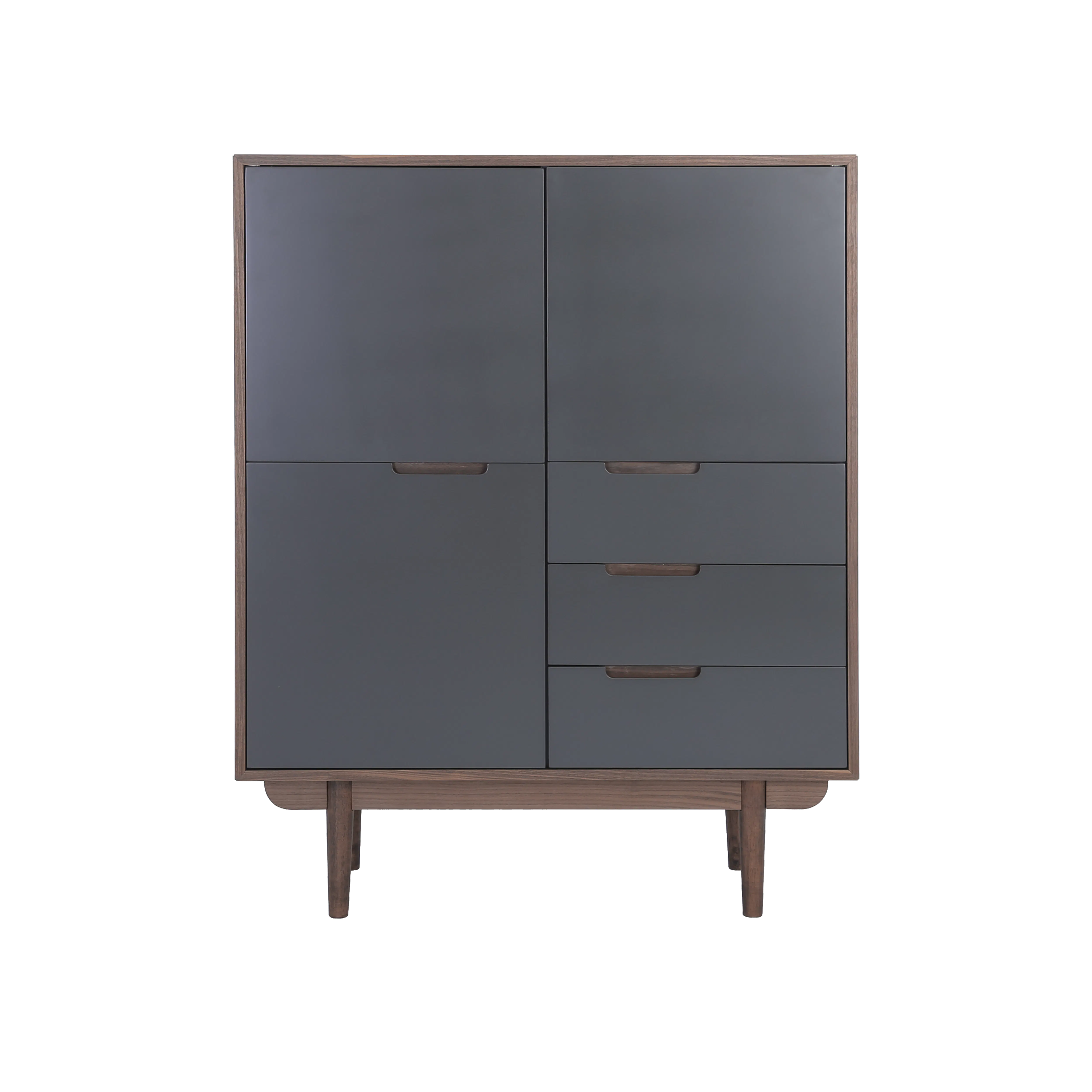 Larisa Tall Sideboard 1.1m - Walnut, Grey - 7
