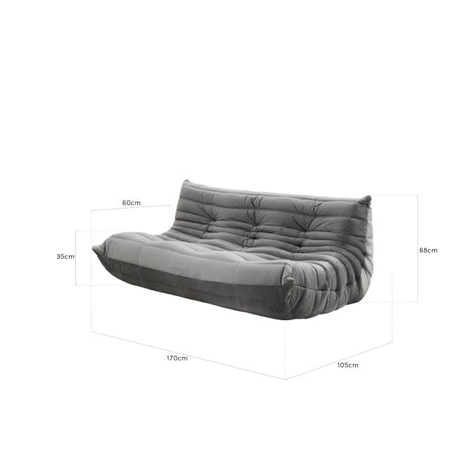Hayward 3 Seater Low Sofa - Warm Grey (Velvet) - 4