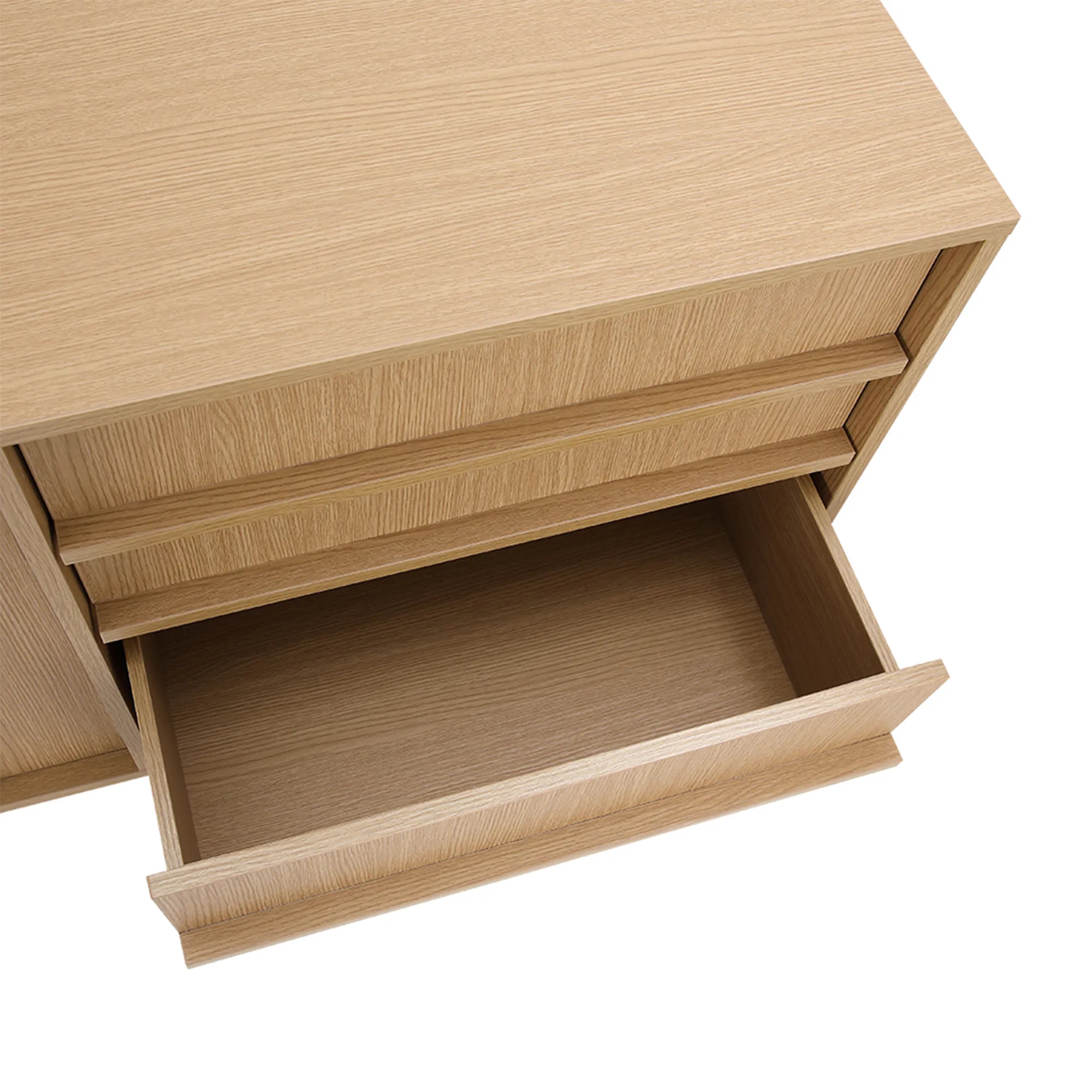 Fujiko Sideboard 1.8m - Oak - 11 - Light wood, natural finish, smooth texture, minimalist design, open drawer, clean lines