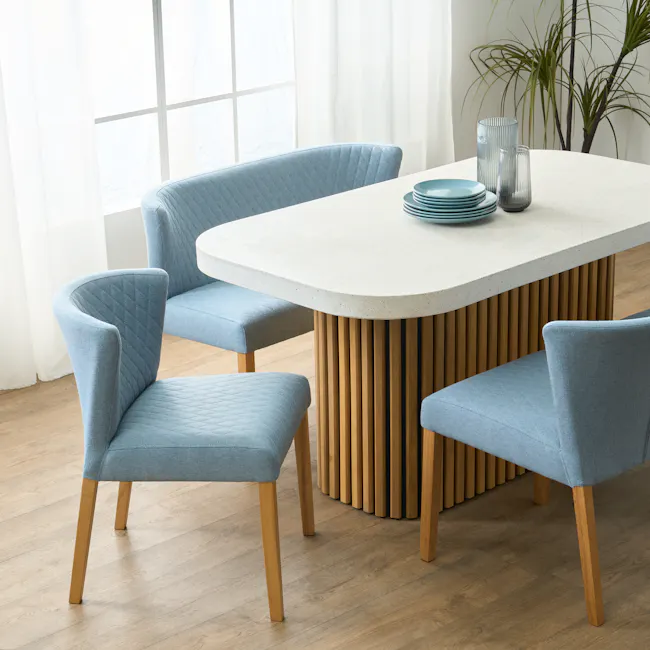 Ellie Terrazzo Dining Table 1.6m with 4 Caine Chairs in Oak - 4