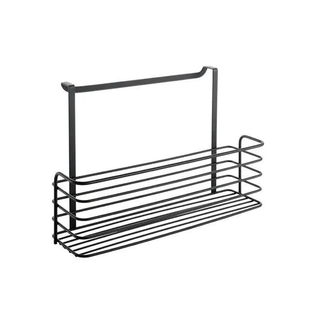 Metaltex Large Basket - Black - 1 - - Black metal kitchen utensil stand, - Stainless steel kitchen rack, - Ergonomic kitchen