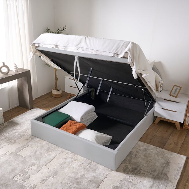 Aspen King Storage Bed - Light Grey (Pet Friendly) - 4