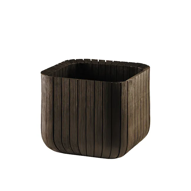 Cube Floor Planter Wood - Brown - 7