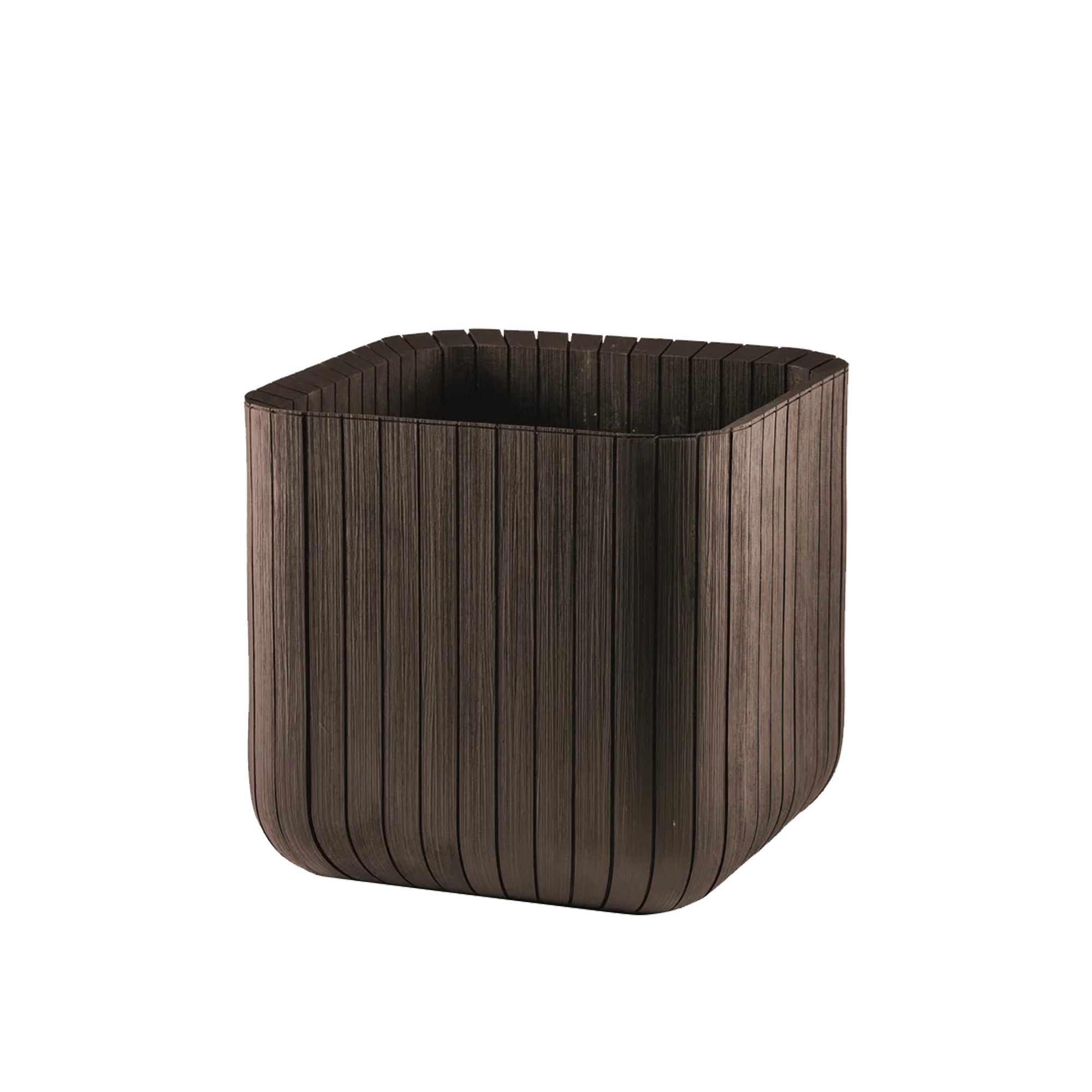 Cube Floor Planter Wood - Brown
