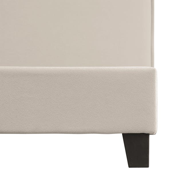 Arthur Single Divan Bed - Acru (Fabric) - 6 - Cream-colored, textured sofa, minimalist design, soft fabric upholstery, sleek