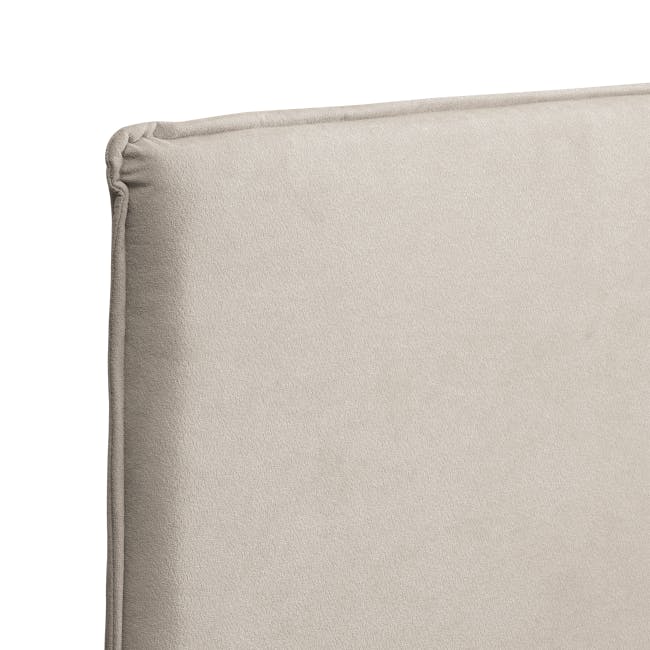 Arthur Single Divan Bed - Acru (Fabric) - 4 - Cream textured fabric, soft and cozy, smooth surface, elegant design