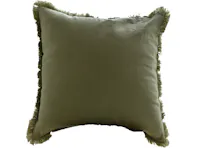 Scylla Fringe Cushion - Olive