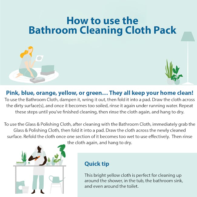 e-cloth Bathroom Eco Cleaning Cloth Pack (Set of 2) - 5