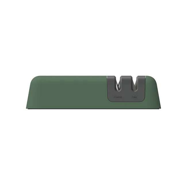 Berghoff 2-in-1 Ergonomic Soft Grip Non-Slip Ceramic Knife Sharpener - 1 - Coarse and Fine file sharpener, Green file