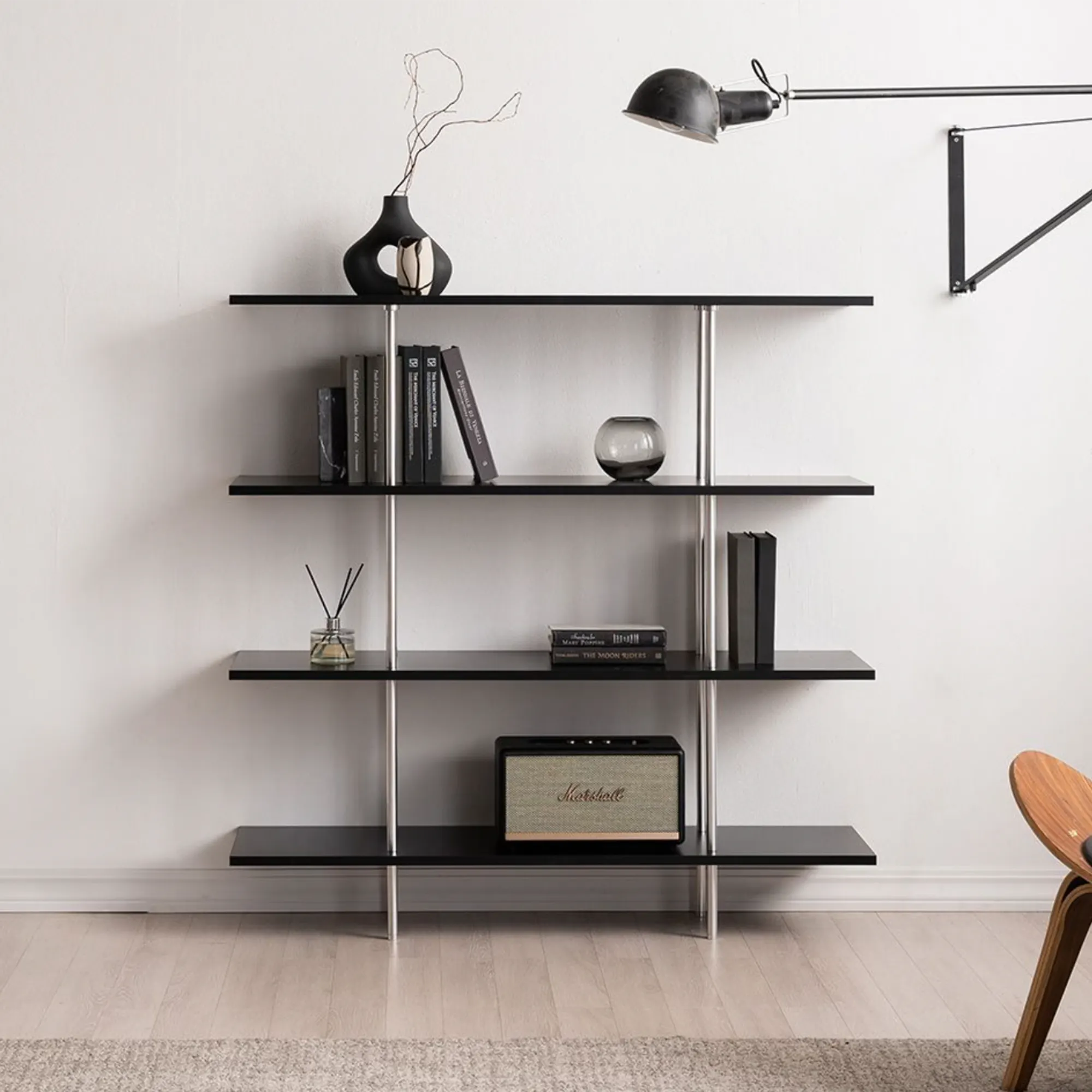 (As-is) Bauhaus 4-Tier Wide Display Shelf - Black - 9
