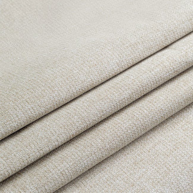 Kusa Rocking Lounge Chair with Ottoman - 12 - Soft beige fabric, textured weave, layered design, high-quality material