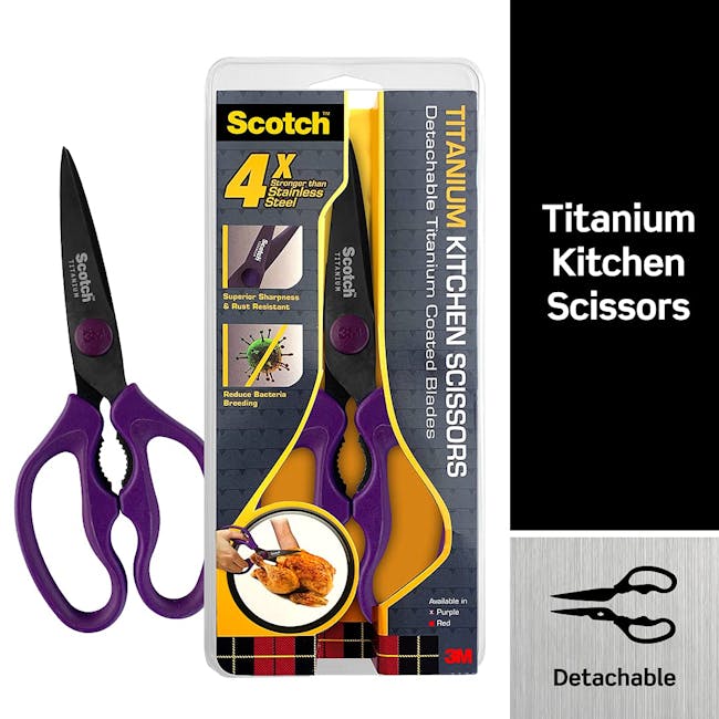 Scotch Detachable Titanium Kitchen Scissors - Purple - 10