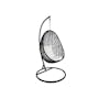 Black Cocoon Swing Chair - White Cushion - 0