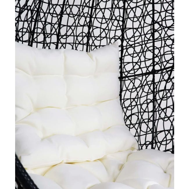 Black Cocoon Swing Chair - White Cushion - 1