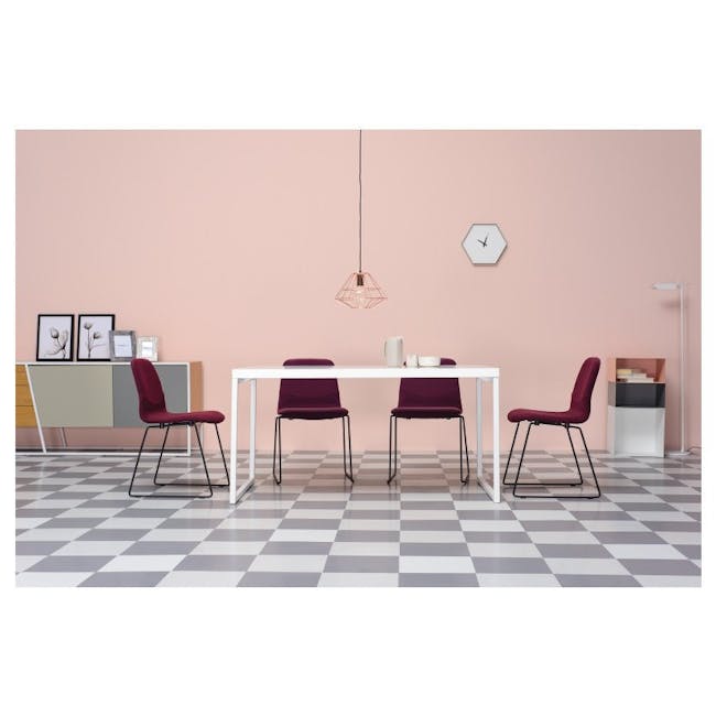Titus Concrete Dining Table 1.8m with 4 Bianca Dining Chair in Tangerine and Emerald - 10
