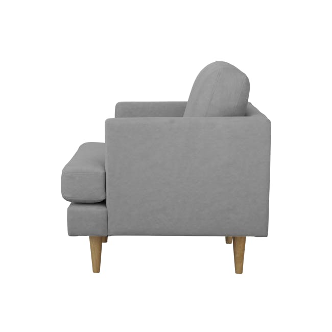 Soma 3 Seater Sofa with Soma Armchair - Grey (Scratch Resistant) - 12 - Grey upholstered armchair, modern design