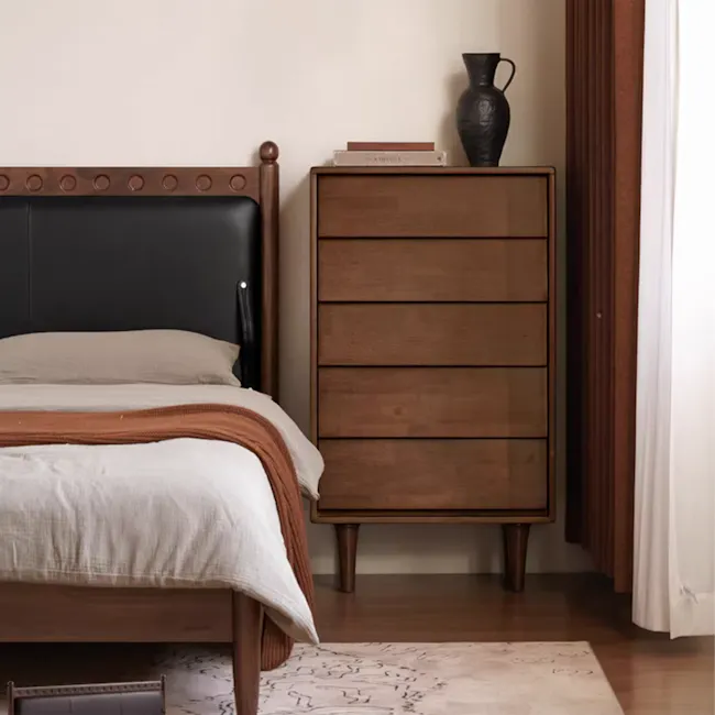 Barry 5 Drawer Chest 0.6m - Walnut (Solid Wood) - 2