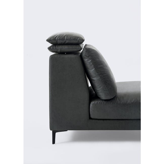 Reuben L-Shaped Sofa - Dark Grey (Adjustable Headrest) - 4