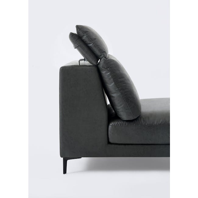 Reuben L-Shaped Sofa - Dark Grey (Adjustable Headrest) - 2