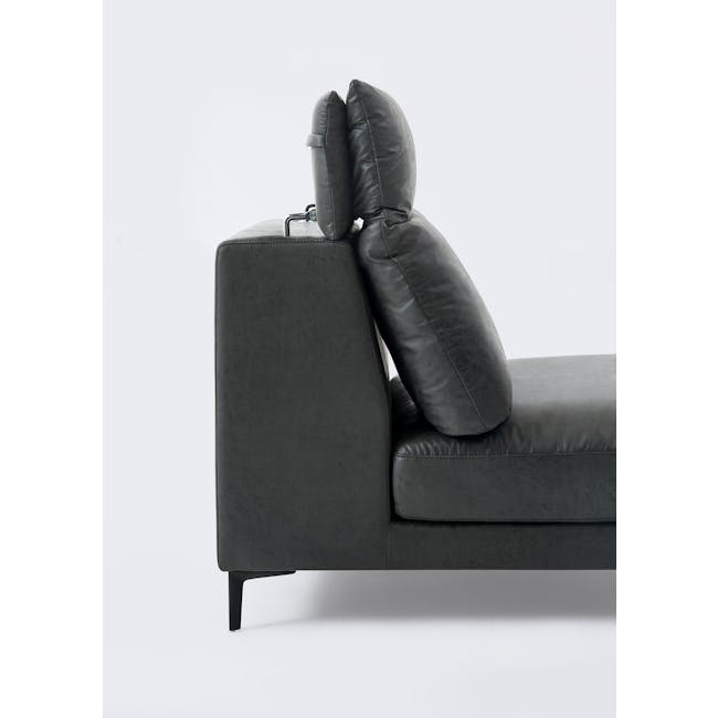 Reuben L-Shaped Sofa - Dark Grey (Adjustable Headrest) - 1