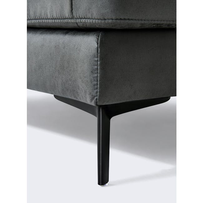 Reuben L-Shaped Sofa - Dark Grey (Adjustable Headrest) - 9