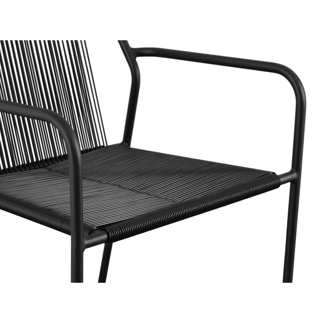 Kashton 3-Piece Outdoor Armchair Set with Acapulco Coffee Table - Black - 5