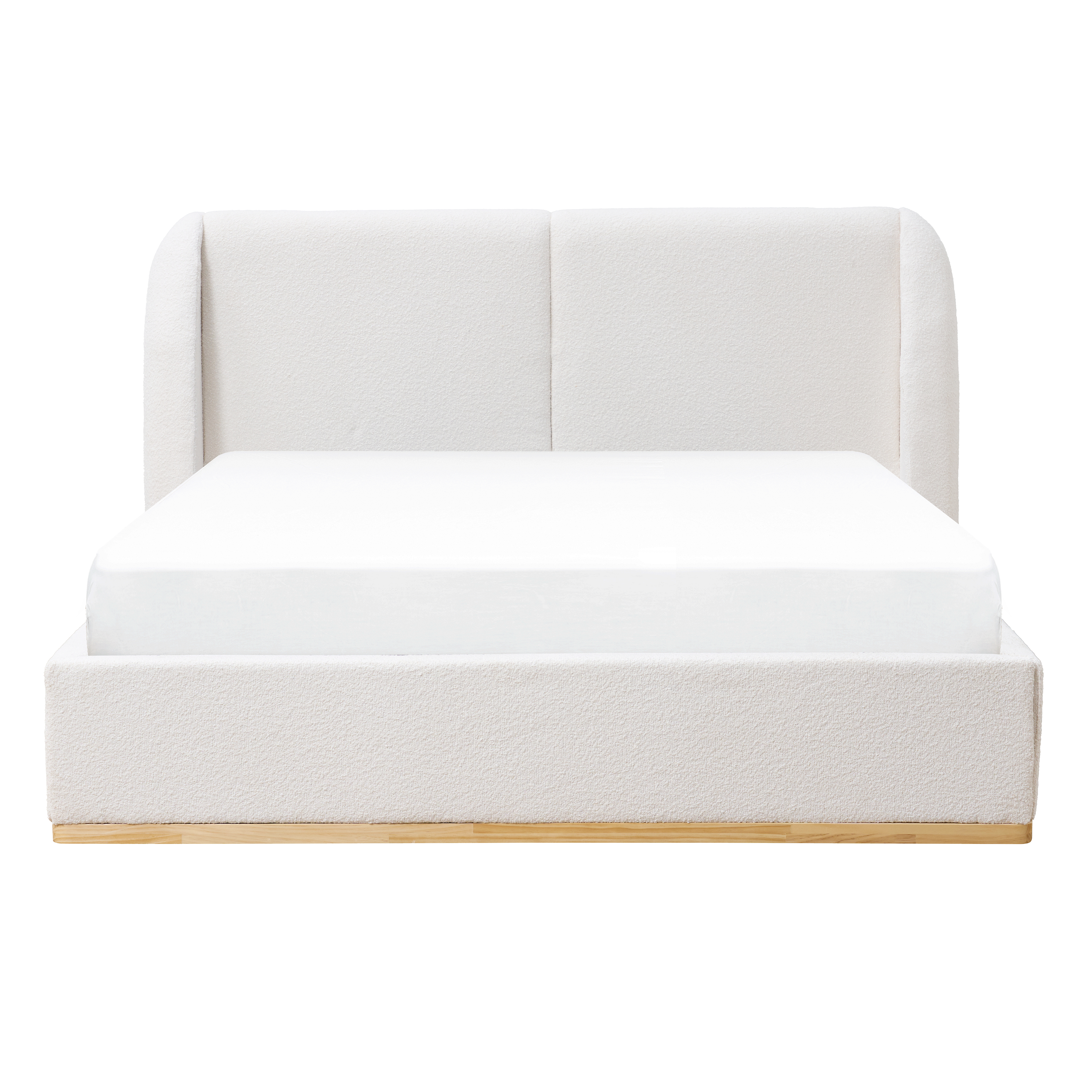 Nova King Storage Bed - White Boucle