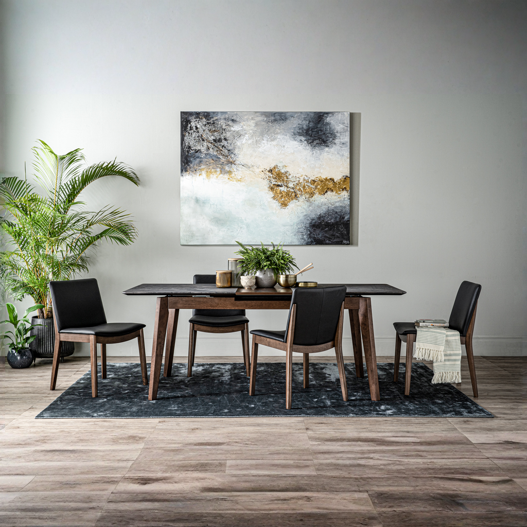 Finna Extendable Dining Table in Grey Marble (Smart Top