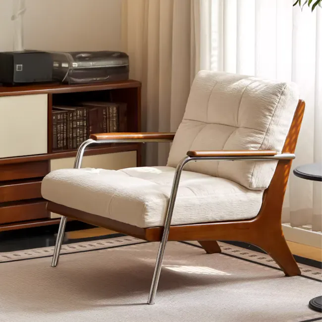 Maico Lounge Chair - Moon Beige (Fabric) - 3