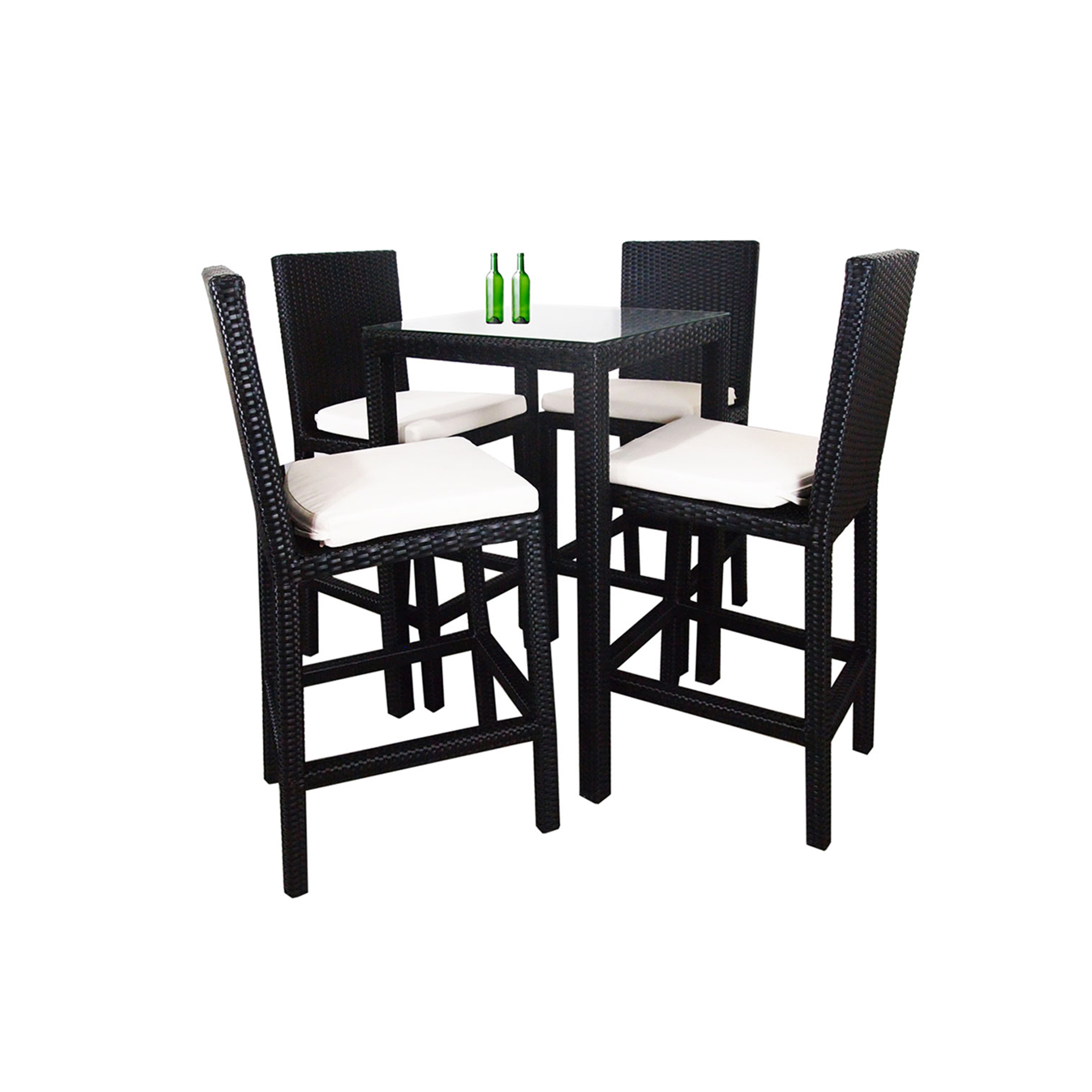 Midas 4 Chair Bar Set - White Cushion