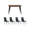 Ralph Dining Table 1.2m - Black, Cocoa with 4 Jake Dining Chairs in Carbon - 0
