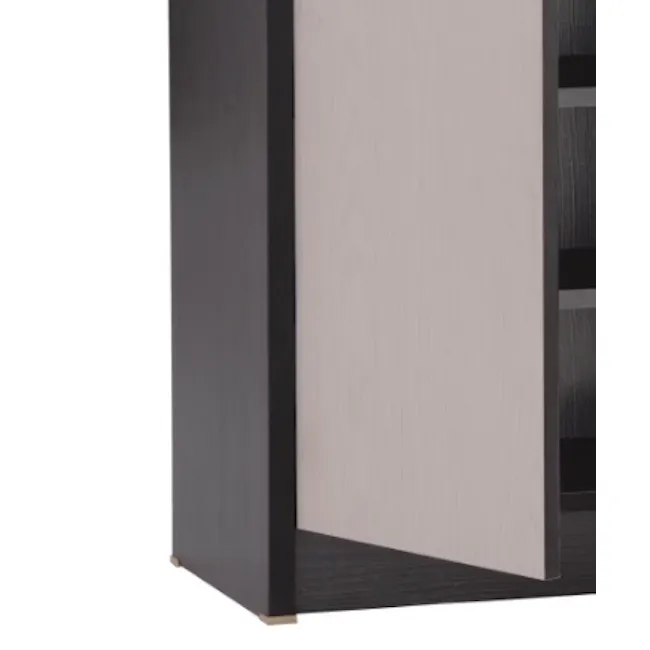 Harvey 2 Door Shoe Cabinet - Black, Grey - 6 - Wooden sideboard, minimalist design, black and white wood, sleek finish