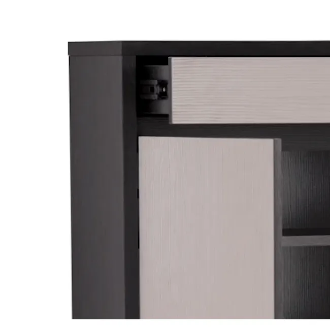 Harvey 2 Door Shoe Cabinet - Black, Grey - 7 - Modern minimalist cabinet, sleek design, contemporary furniture, stylish