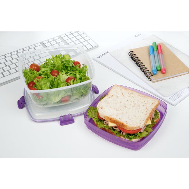 Sistema Salad N Sandwich To Go 1.63L - Purple - 2