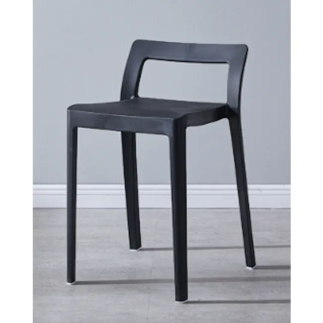 Lance Stackable Stool - Black - 3 - Modern minimalist chair, sleek black design, contemporary furniture, industrial style