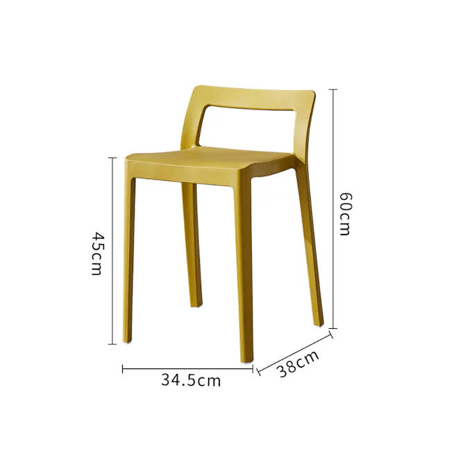 Lance Stackable Stool - Black - 5 - Gold-colored, ergonomic, modern design, slim profile, ergonomic support, compact size