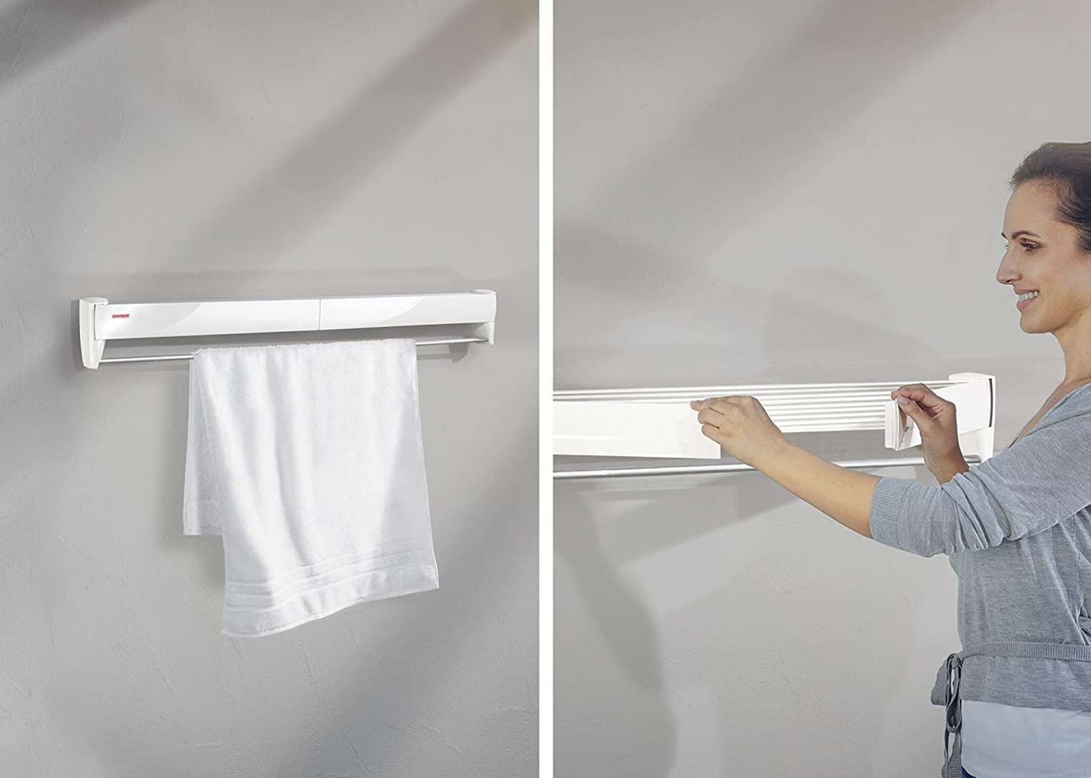 Leifheit Telegant 36 Protect Plus Wall Clothes Drying Rack, Leifheit