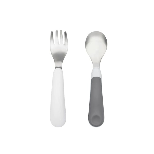 OXO Tot Fork & Spoon Set - Grey - 0