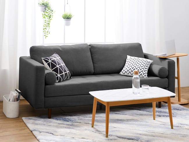 Nolan 3 Seater Sofa - Carbon (Fabric) - 1