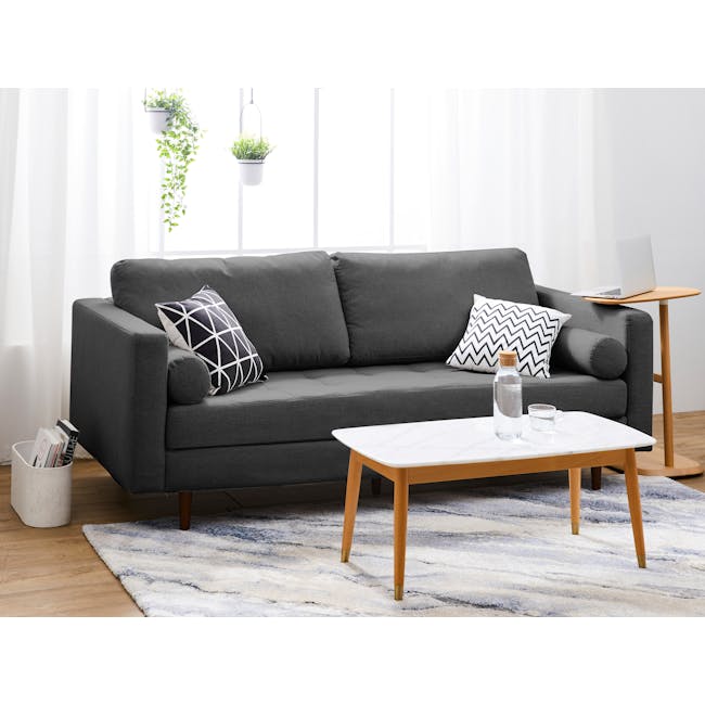 Nolan 3 Seater Sofa - Carbon (Fabric) - 1