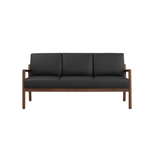 Mendo 3 Seater Sofa - Espresso (Faux Leather) - 0