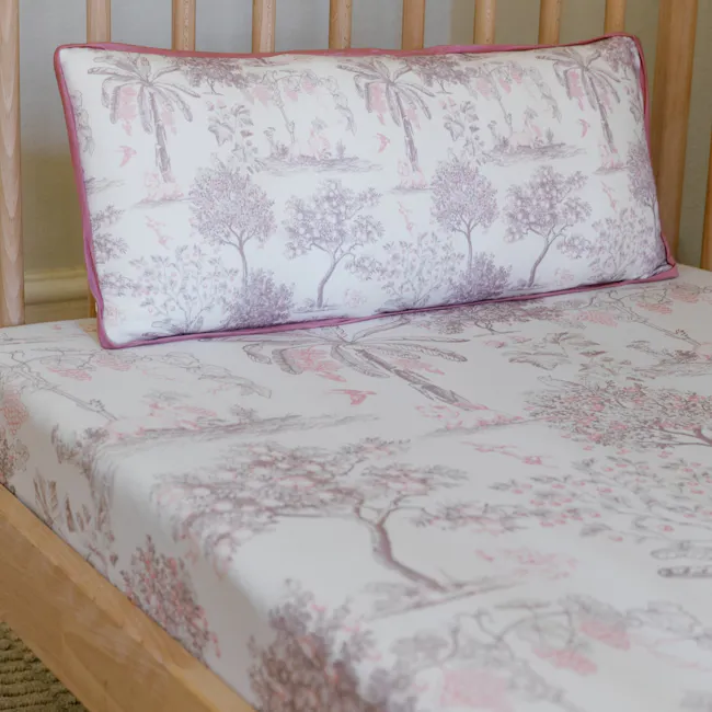 House of Holly Bamboo Crib Sheet - Fruit Toile (Strawberry) - 3