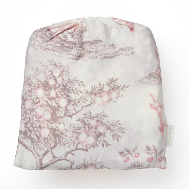 House of Holly Bamboo Crib Sheet - Fruit Toile (Strawberry) - 4