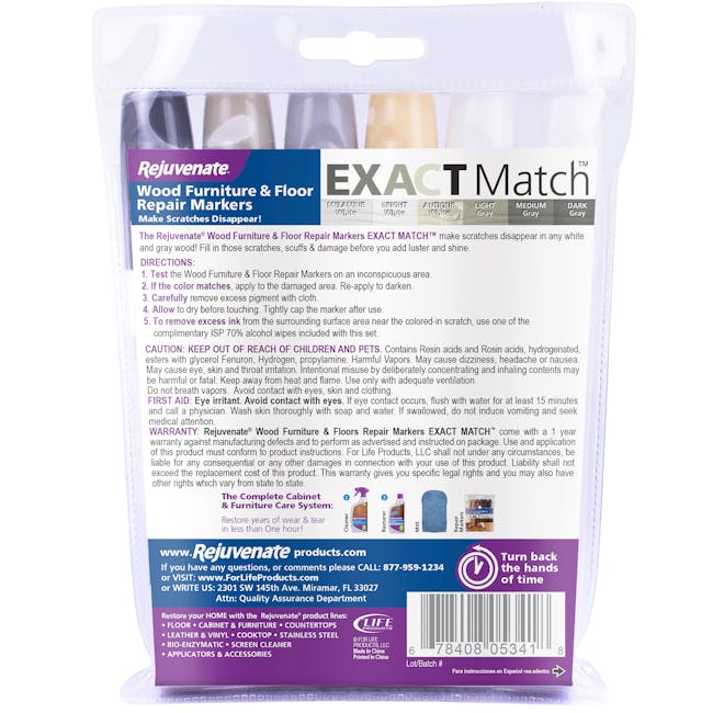 Rejuvenate Wood Repair Markers for Furniture & Floor - White & Grey - 4 - Rejuvenate Wood Furniture & Floor Repair Markers