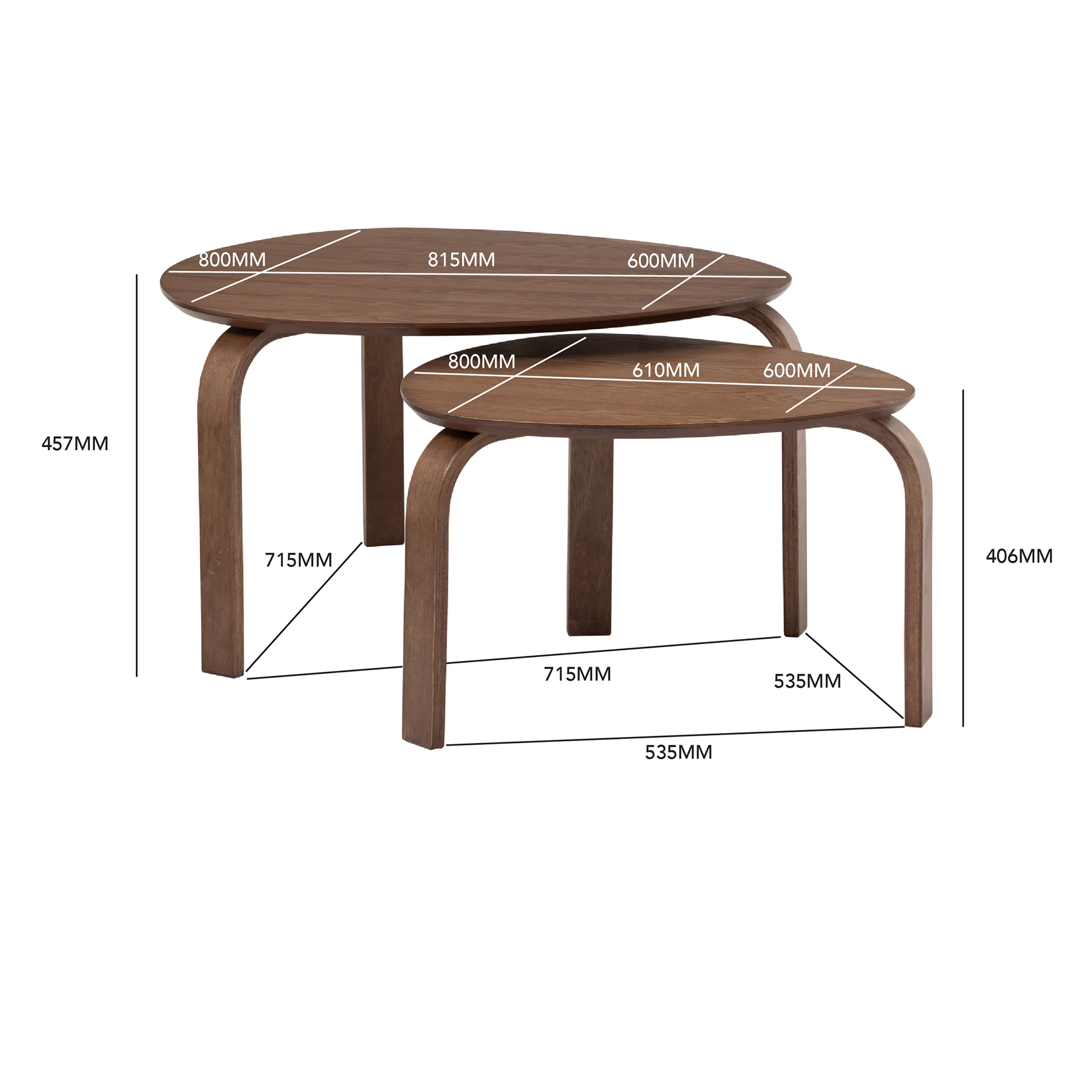 (As-is) Stephanie Nesting Coffee Table - Cocoa - 2 - 11