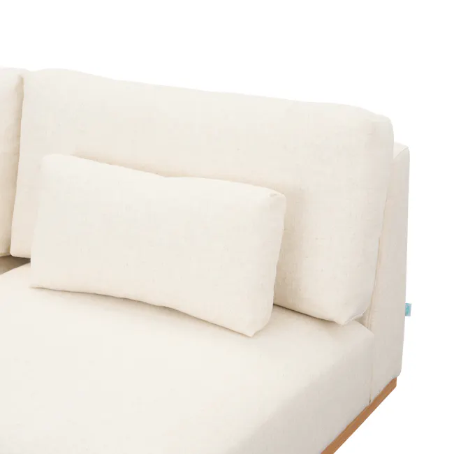 Miu 3 Seater Extended Lounge Sofa - 10 - Cream-colored fabric sofa, soft cushions, minimalist design, natural texture, light