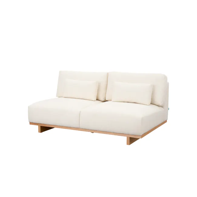 Miu 3 Seater Extended Lounge Sofa - 12 - Cream-colored sectional sofa, minimalist design, modern decor, light beige