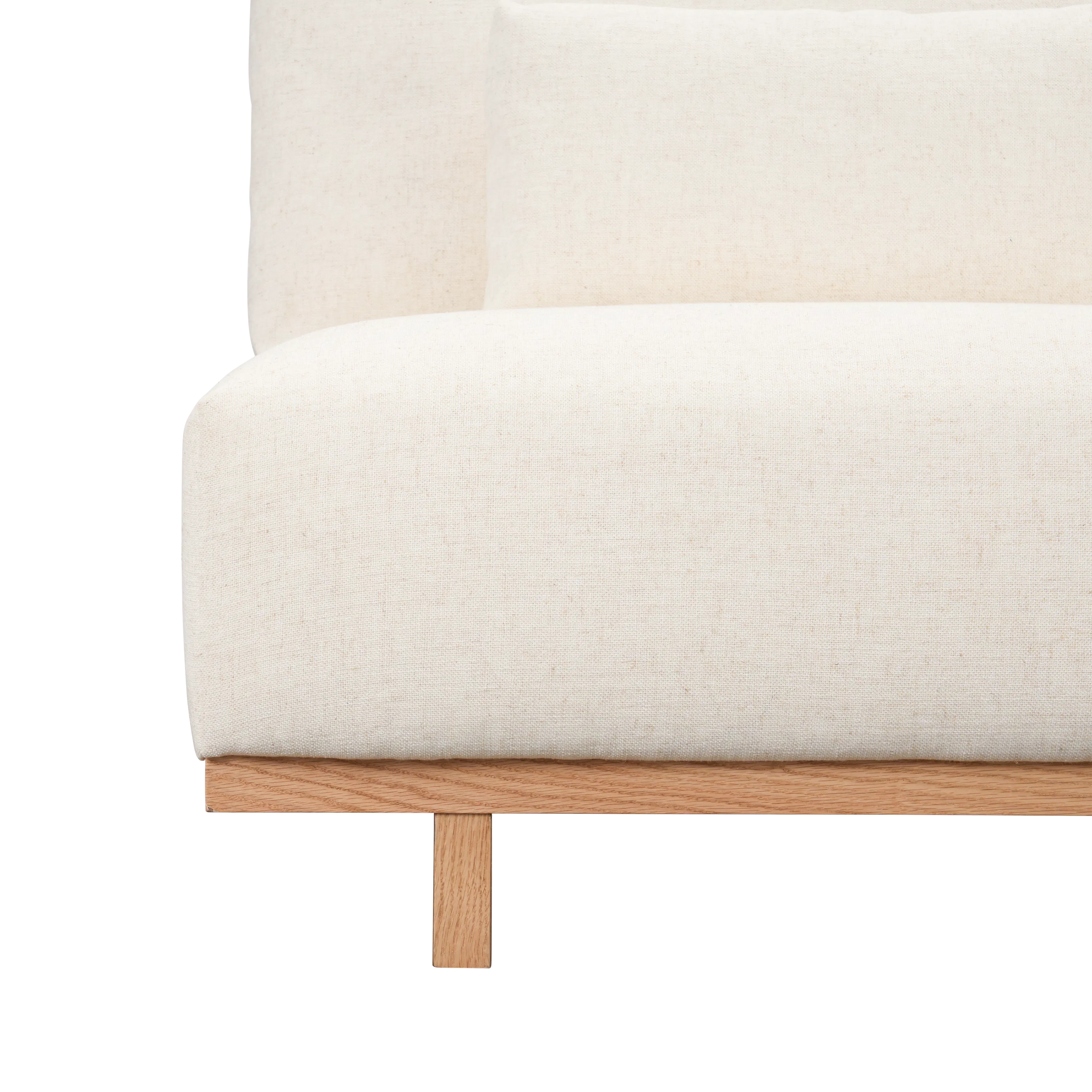 Miu 2 Seater Armless Lounge Sofa - 9 - Burlap fabric, textured surface, natural grain, beige color, rustic style, vintage