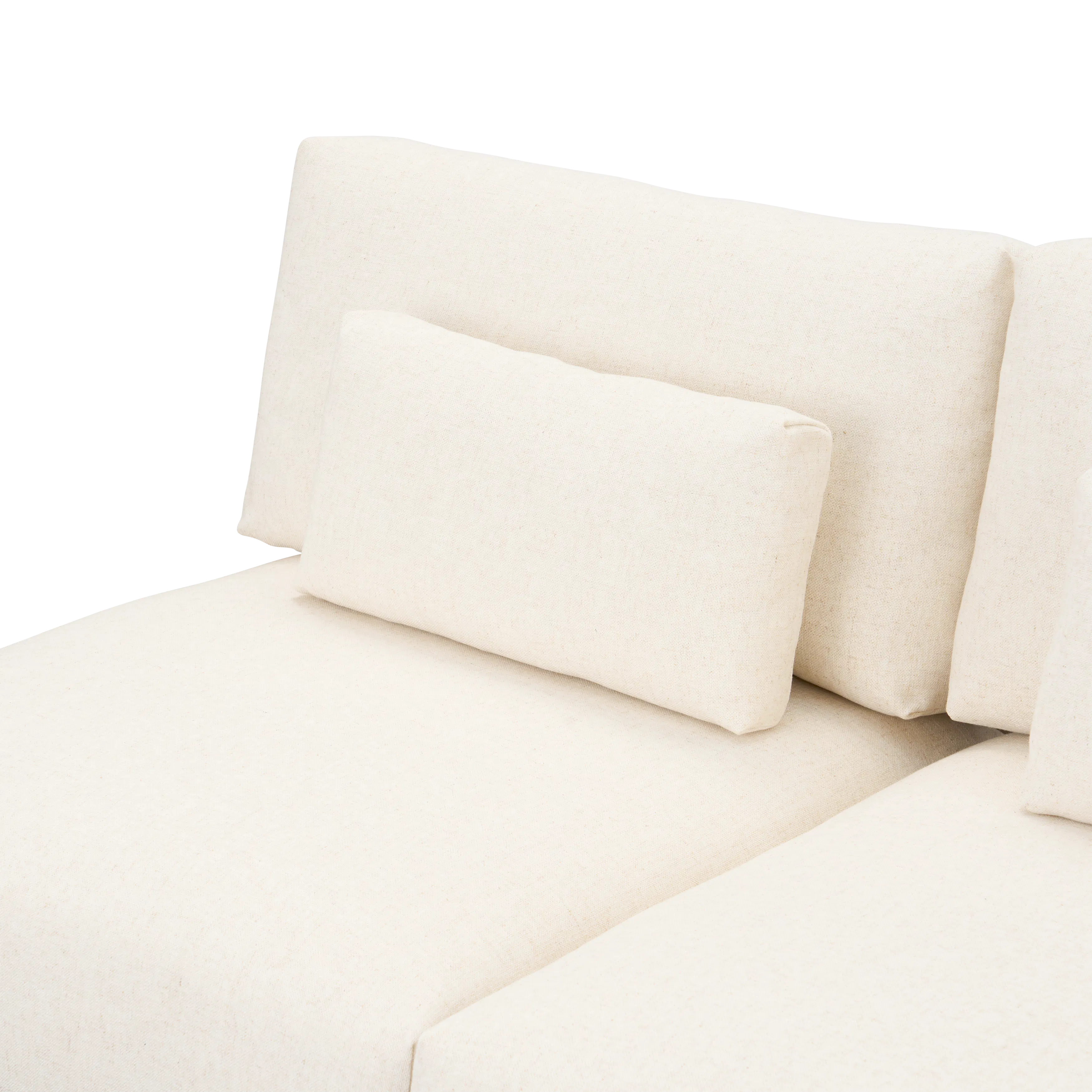 Miu 2 Seater Armless Lounge Sofa - 12 - Cream-colored fabric sofa, minimalist design, soft texture, natural lighting
