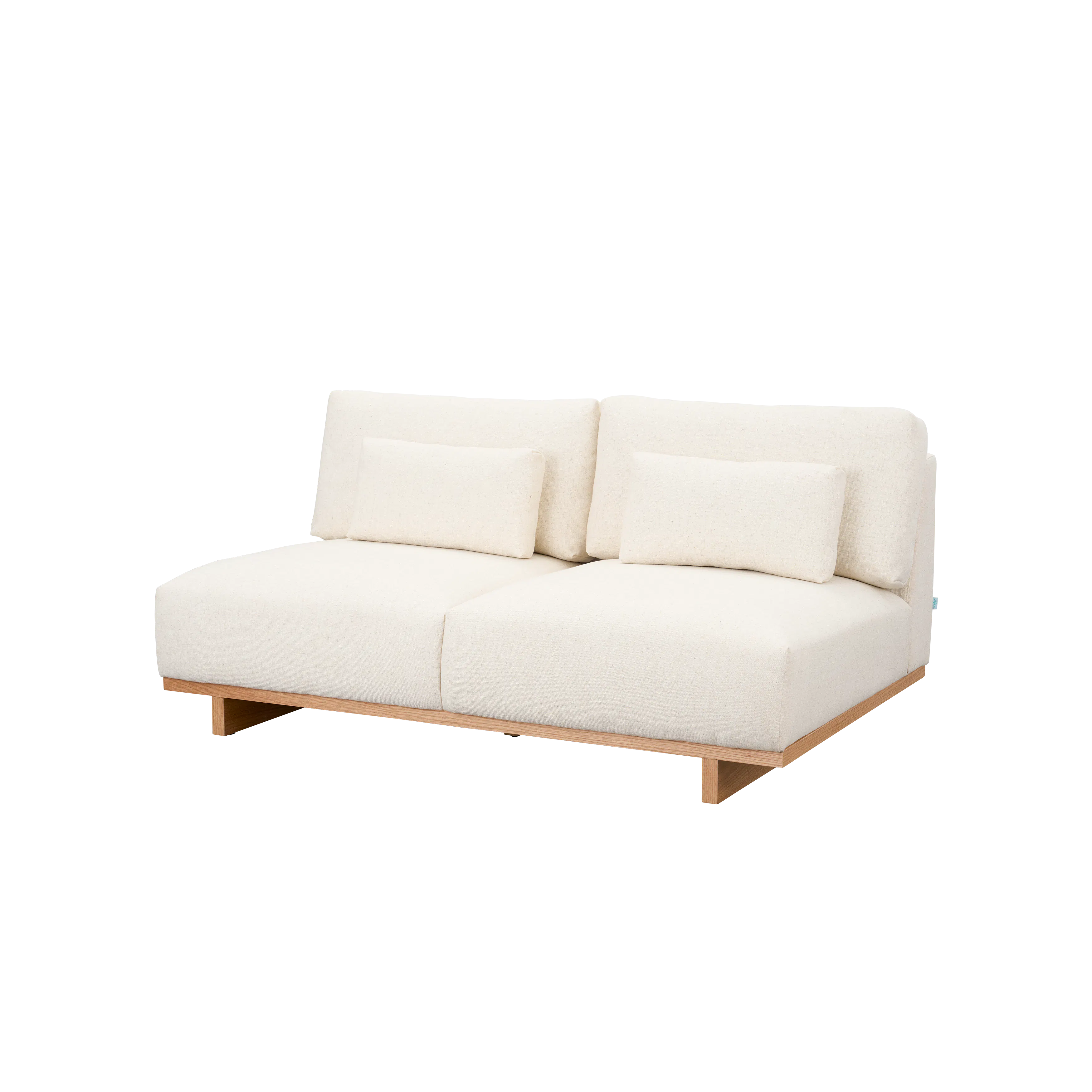 Miu 2 Seater Armless Lounge Sofa - 13 - Cream-colored sectional sofa, minimalist design, modern decor, light beige cushions